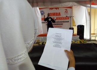 Puluhan SD Ikuti Lomba Puisi Kemerdekaan Jurnalis Pandeglang