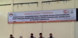 KPU Pandeglang Gelar Rapat Pleno Terbuka Hasil Verfak Dukungan Bapaslon Perseorangan