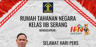 Rumah Tahanan Kelas IIB Serang Mengucapkan Selamat Hari Pers Nasional (HPN) 2023