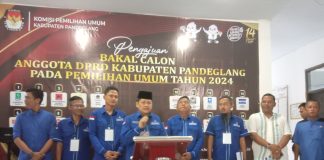 Daftarkan Bacaleg ke KPU, DPC Partai Demokrat Pandeglang Tidak Bawa Banyak Massa