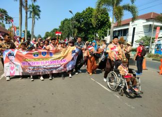 Peserta Dari Sekolah Berkebutuhan khusus di Pandeglang Ikuti Peringatan Hari Pramuka Ke-62