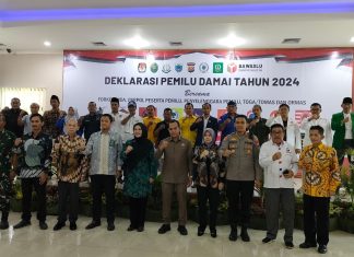 Ciptakan Situasi Aman dan Kondusif Saat Pemilu 2024, Polres Pandeglang Gelar Deklarasi Damai