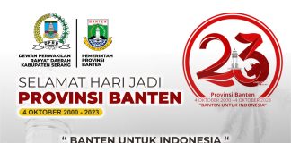 DPRD Kabupaten Serang Mengucapkan HUT Ke-23 Provinsi Banten
