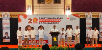 Hadiri Rapat Konsolidasi di Pandeglang, Sekjen DPP Partai Gerindra : Gerindra Hadir Untuk Masyarakat