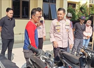 Polres Pandeglang Serahkan Kendaraan Hasil Curanmor kepada Pemilik Sah