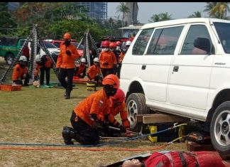 Basarnas Gelar Simulasi Penanganan Potensi Gempa Megathrust dan Tsunami di Pandeglang