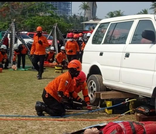 Basarnas Gelar Simulasi Penanganan Potensi Gempa Megathrust dan Tsunami di Pandeglang